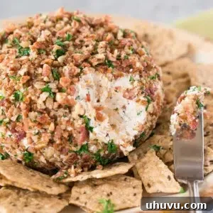 classic bacon pecan cheese ball recipe served with crackers