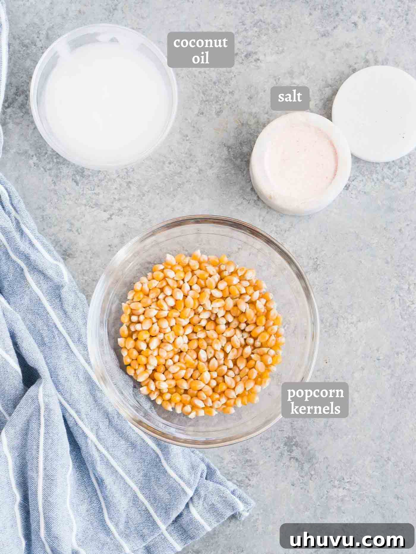 ingredients for stovetop popcorn