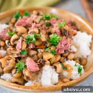 Instant Pot black eyed peas and rice in a bowl