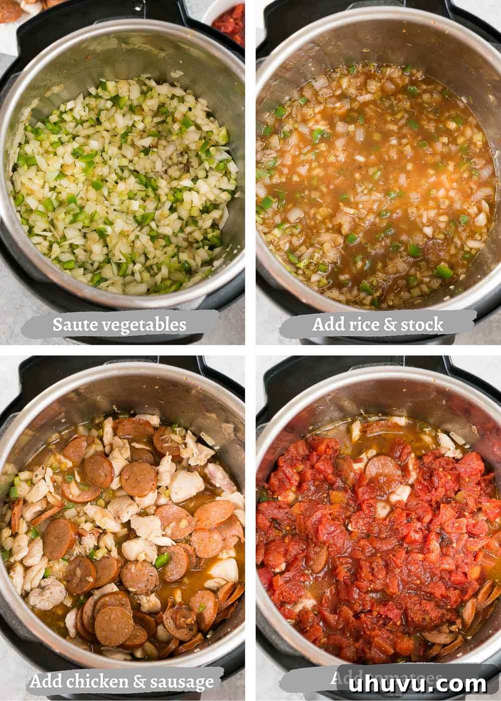 making easy jambalaya in the instant pot