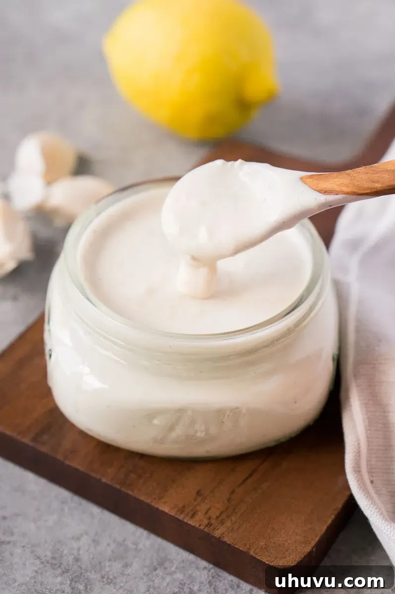 garlic lemon aioli in a jar