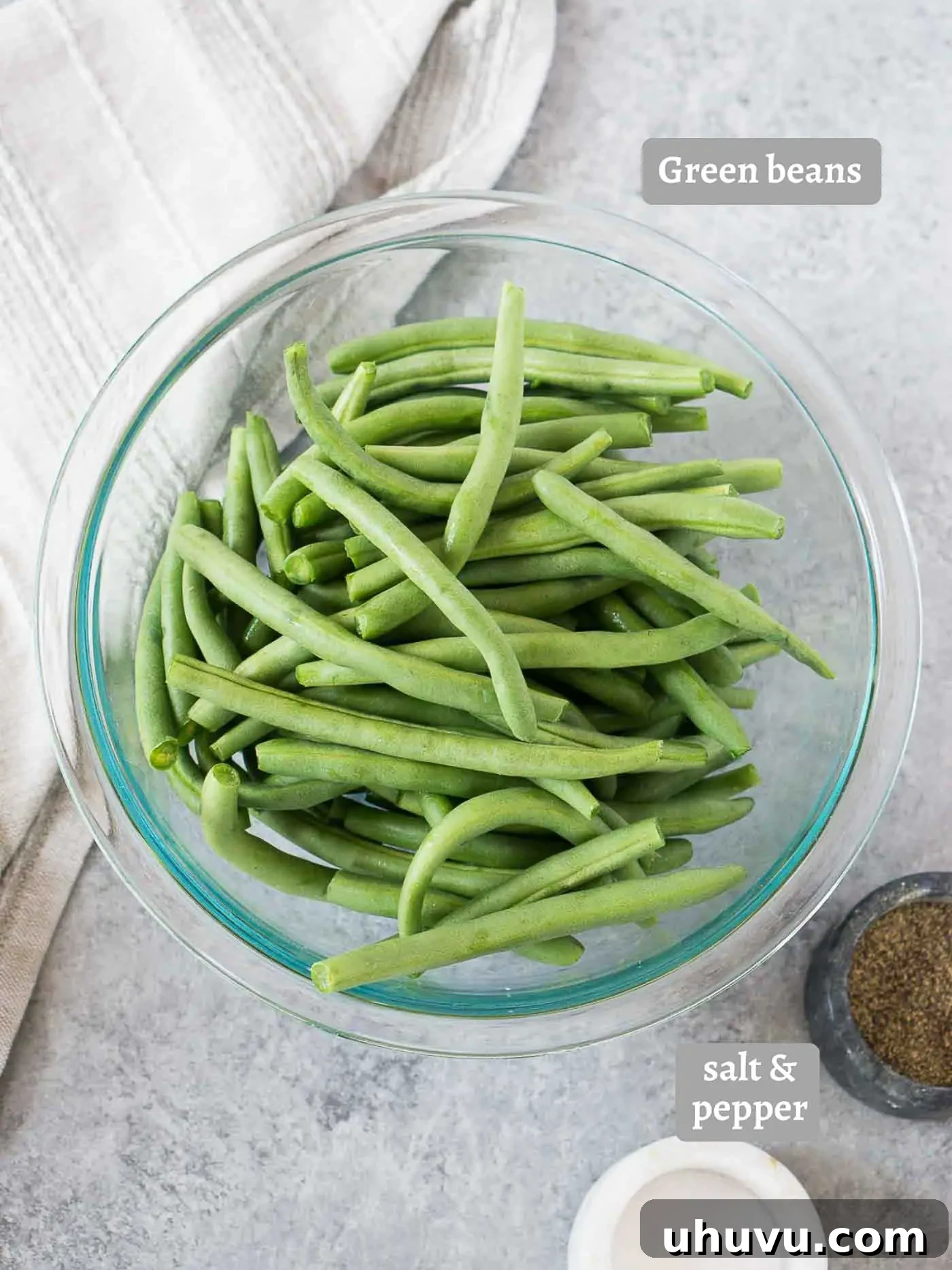 ingredients for making green beans in the pressure cooker