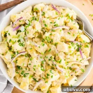 Classic potato salad in a bowl