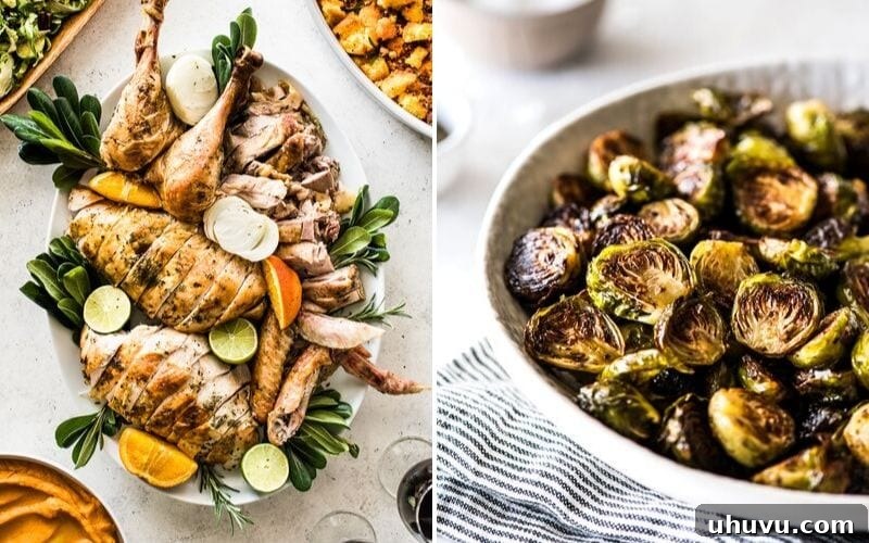 Friendsgiving Fun: Tips, Tricks, and Treats 4 A collage of delicious Friendsgiving recipes, including turkey, sides, and desserts.