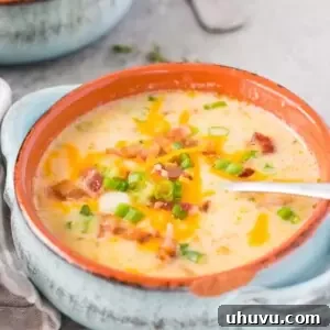 instant pot potato soup served in a bowl
