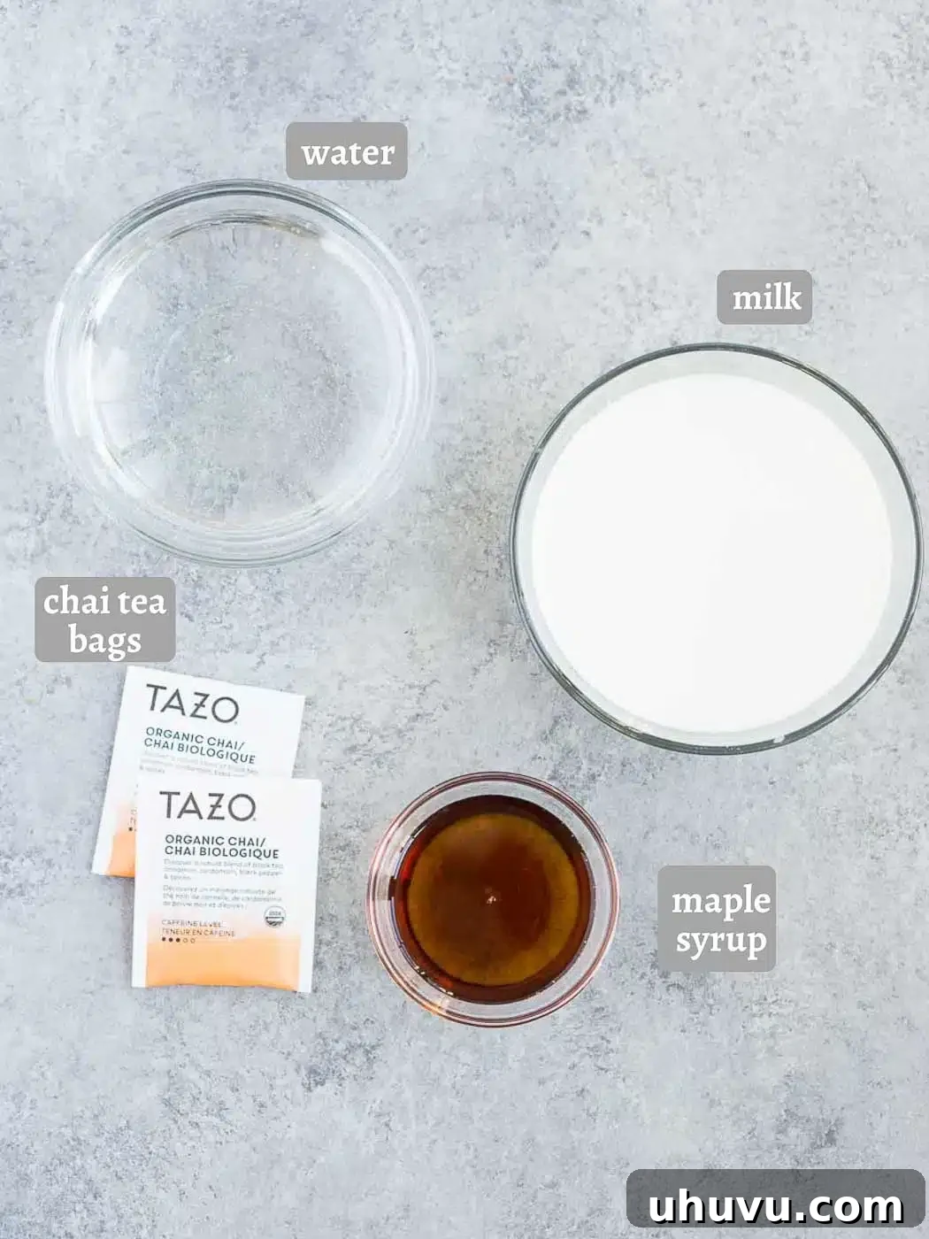 ingredients for chai latte