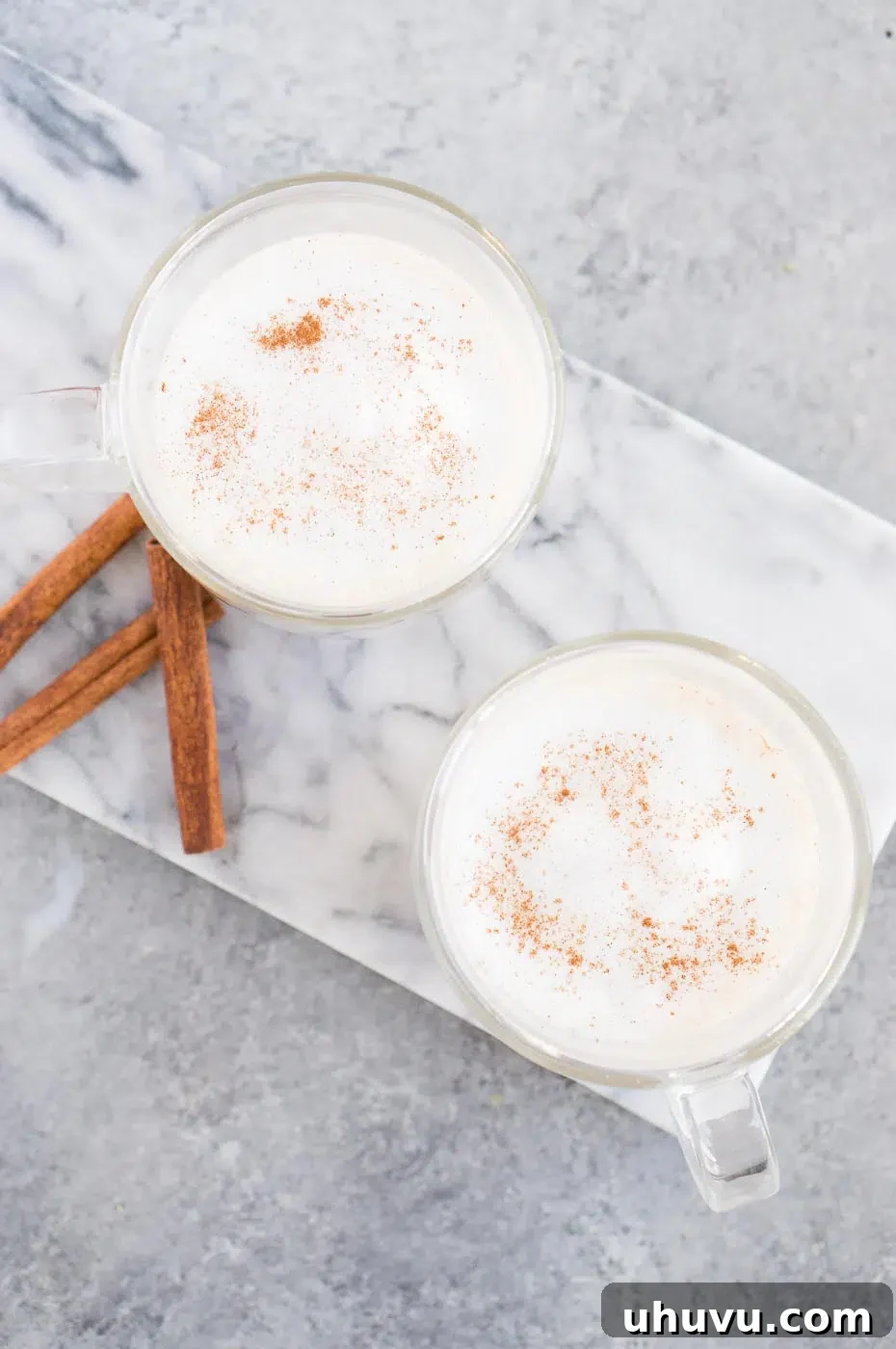 Chai tea latte made at home served in cups
