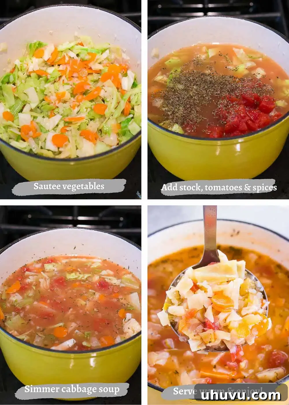 making soup with cabbage, a simple and easy cabbage soup recipe