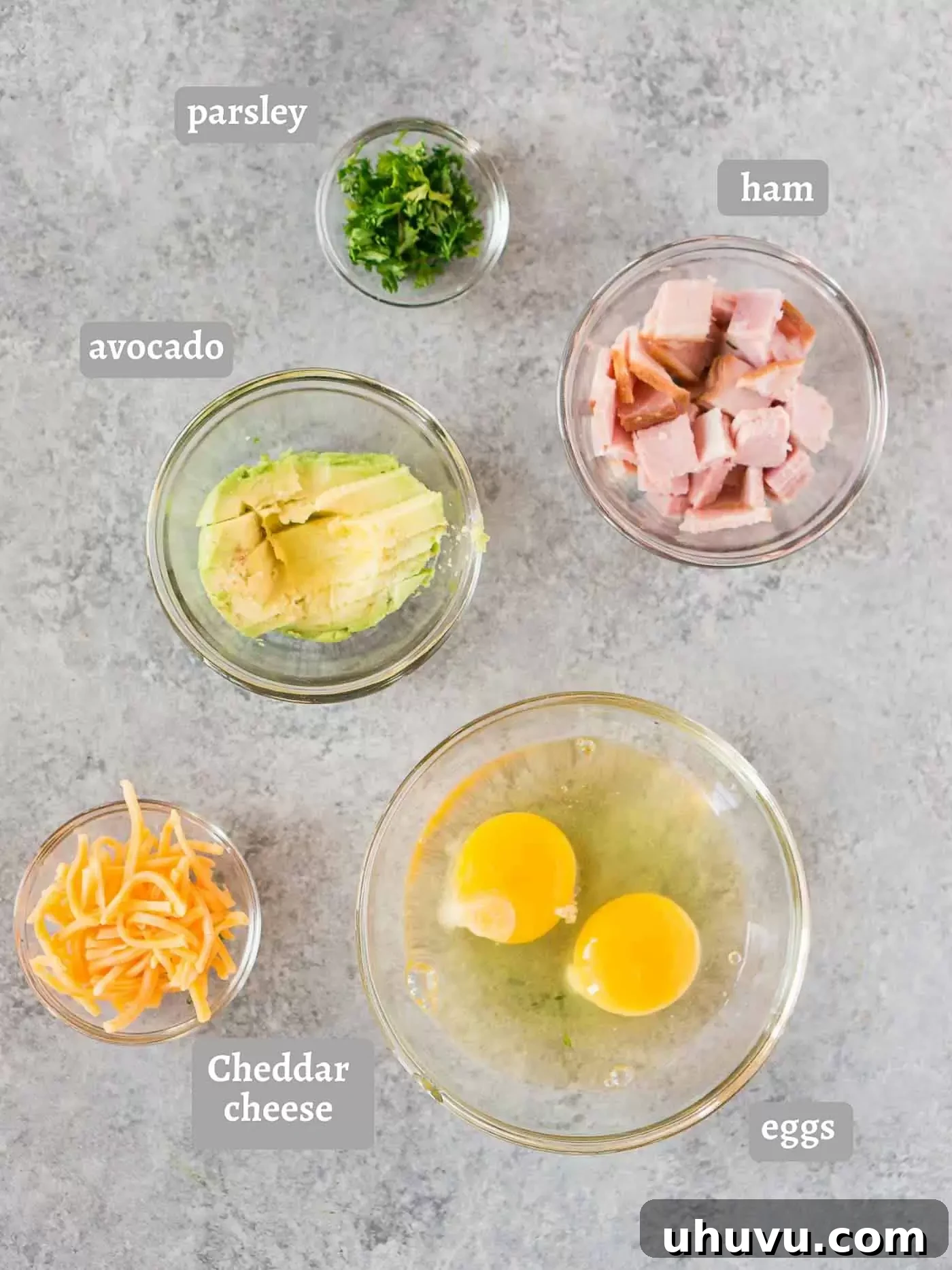 ingredients for American omelet