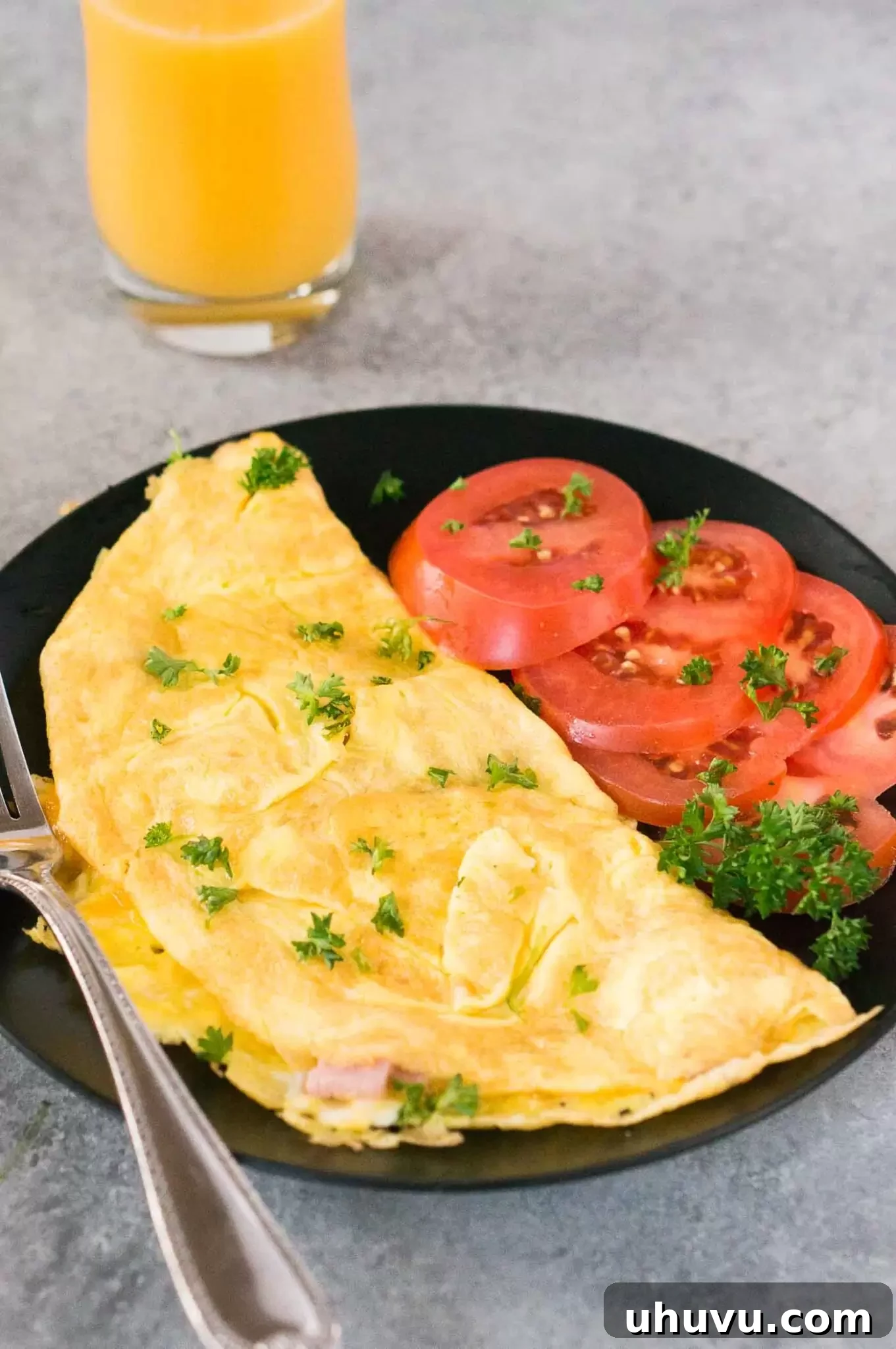 egg omelet with a filling on a plate