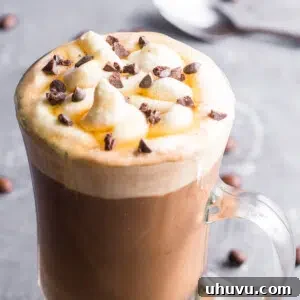 mocha coffee in a tall glass