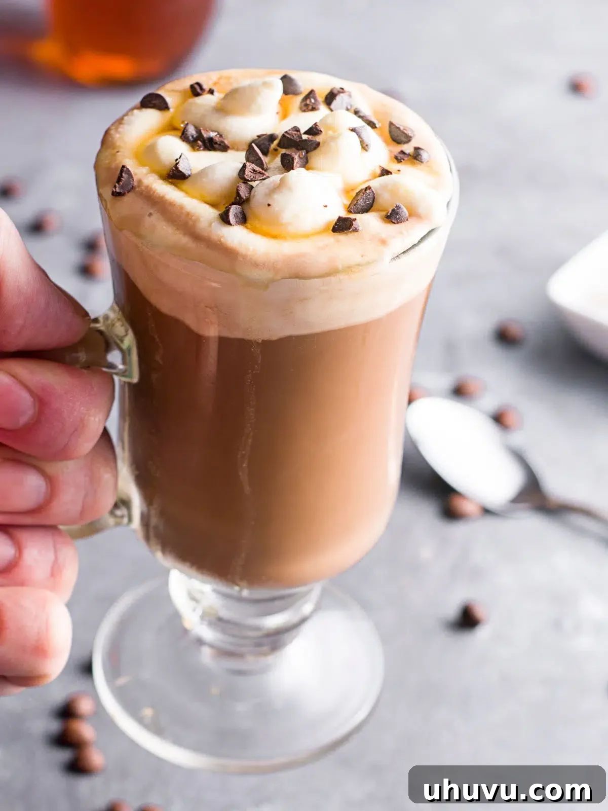 serving mocha coffee