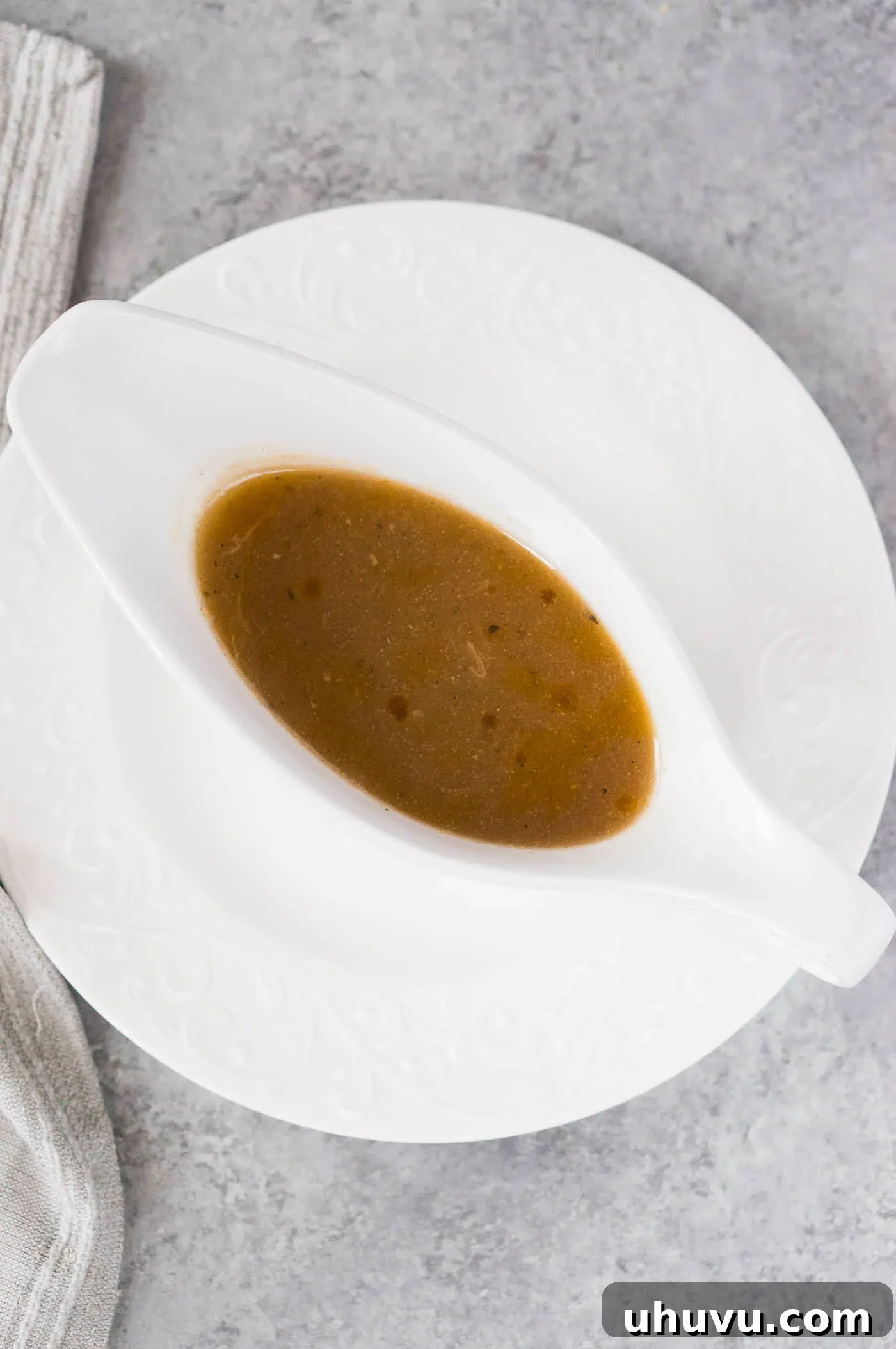 chicken gravy in a gravy boat