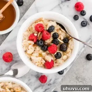 instant pot oats served in a bowl with berries