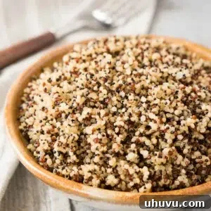 cooked quinoa in a bowl