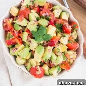 avocado tomato salsa in a bowl