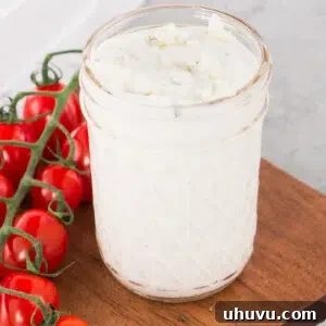 blue cheese dressing in a jar