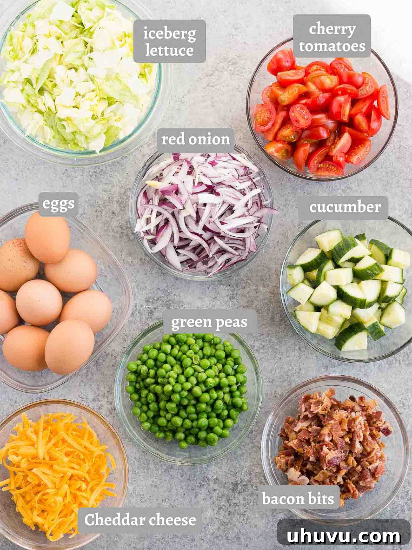 Ultimate Seven-Layer Salad 3 ingredients for 7 layer salad