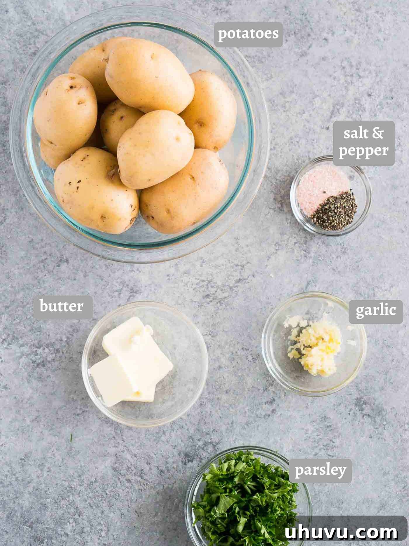 ingredients for boiled potatoes