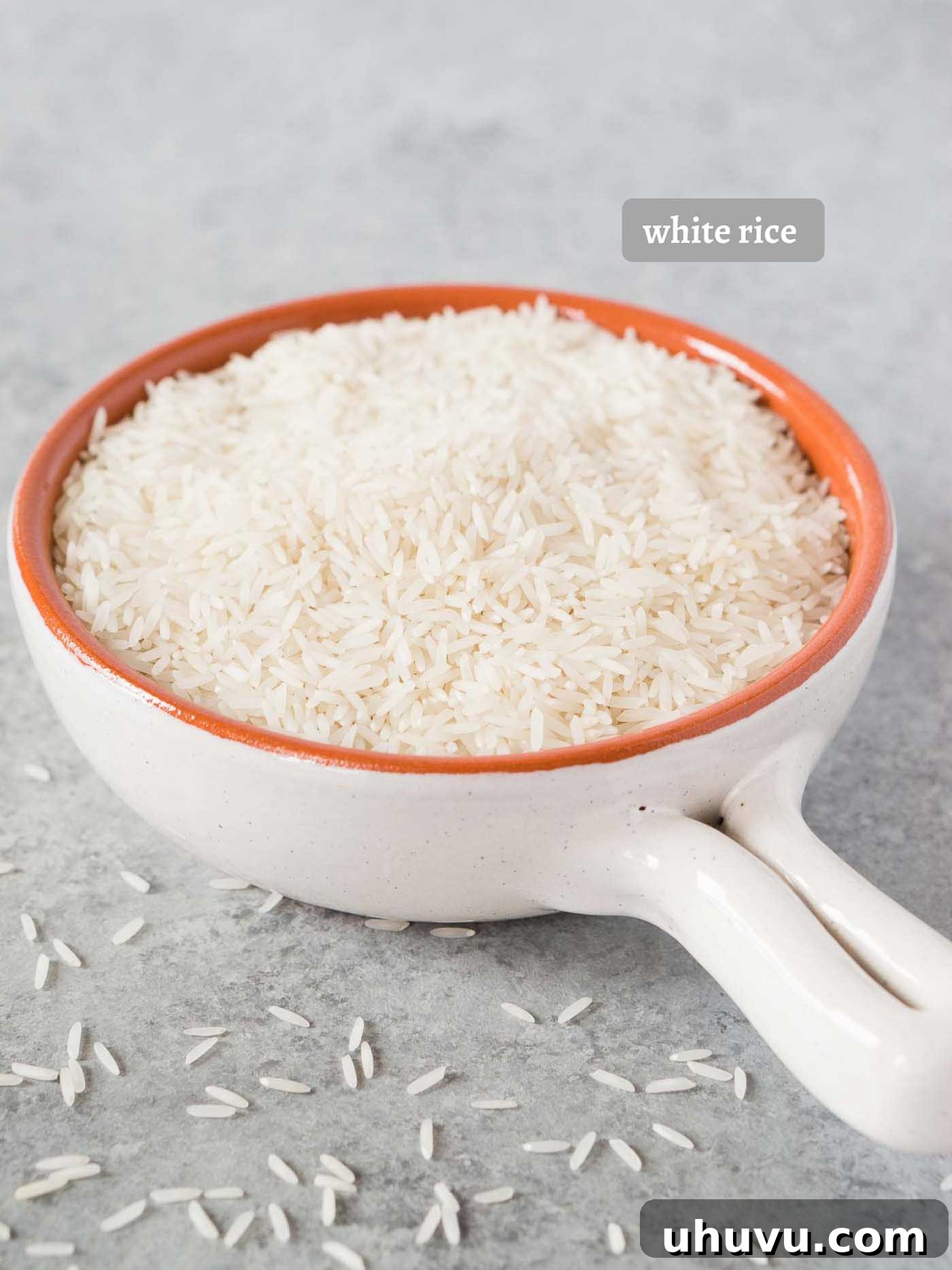 Pressure Cooker Rice Perfection 4 rice in a white bowl