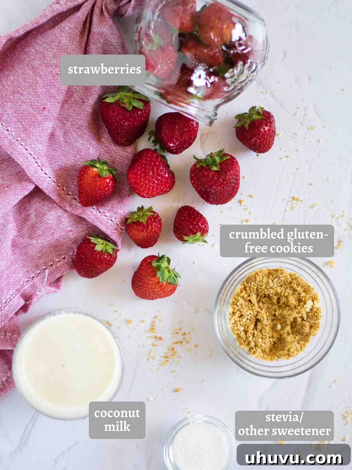 Frozen Strawberry Sunshine 4 ingredients for strawberry popsicles