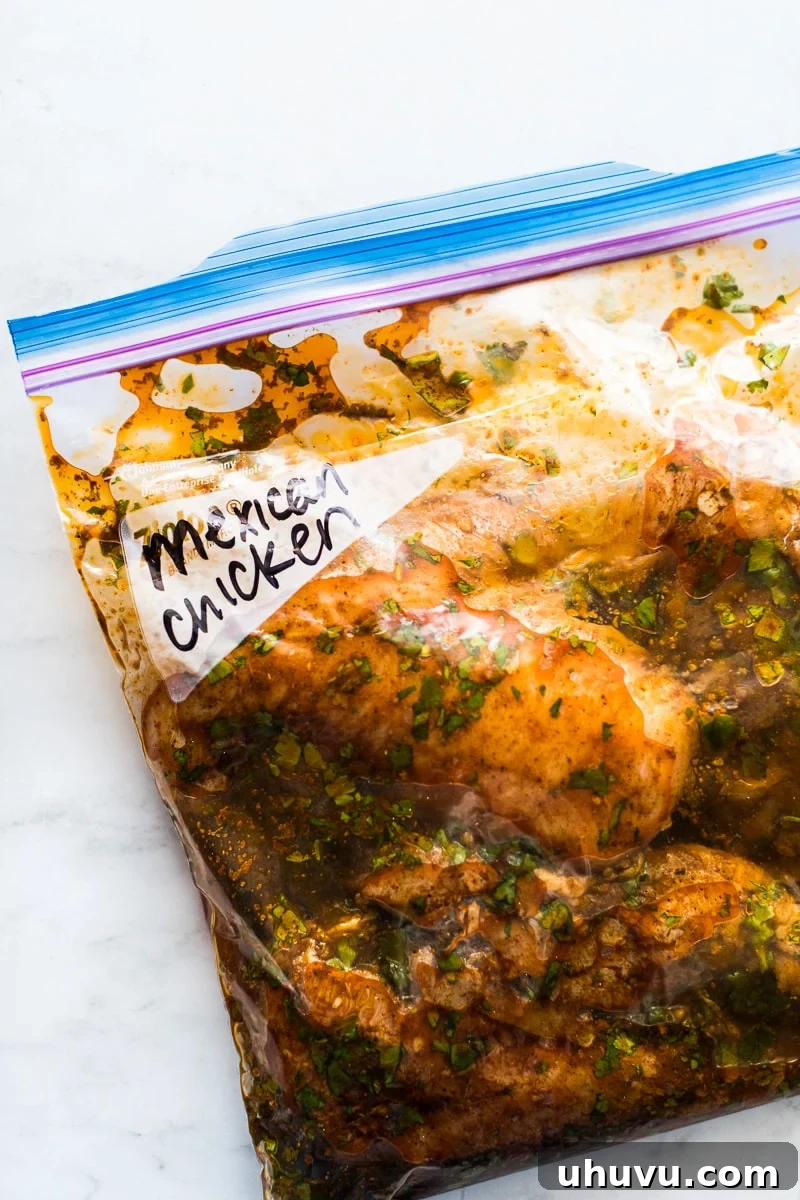 Fiesta Lime Chicken Marinade 5 Chicken breasts marinating in a Mexican chicken marinade
