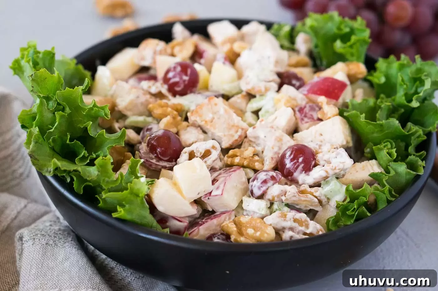 Chicken Waldorf Delight 3 close up image of waldorf salad with chicken