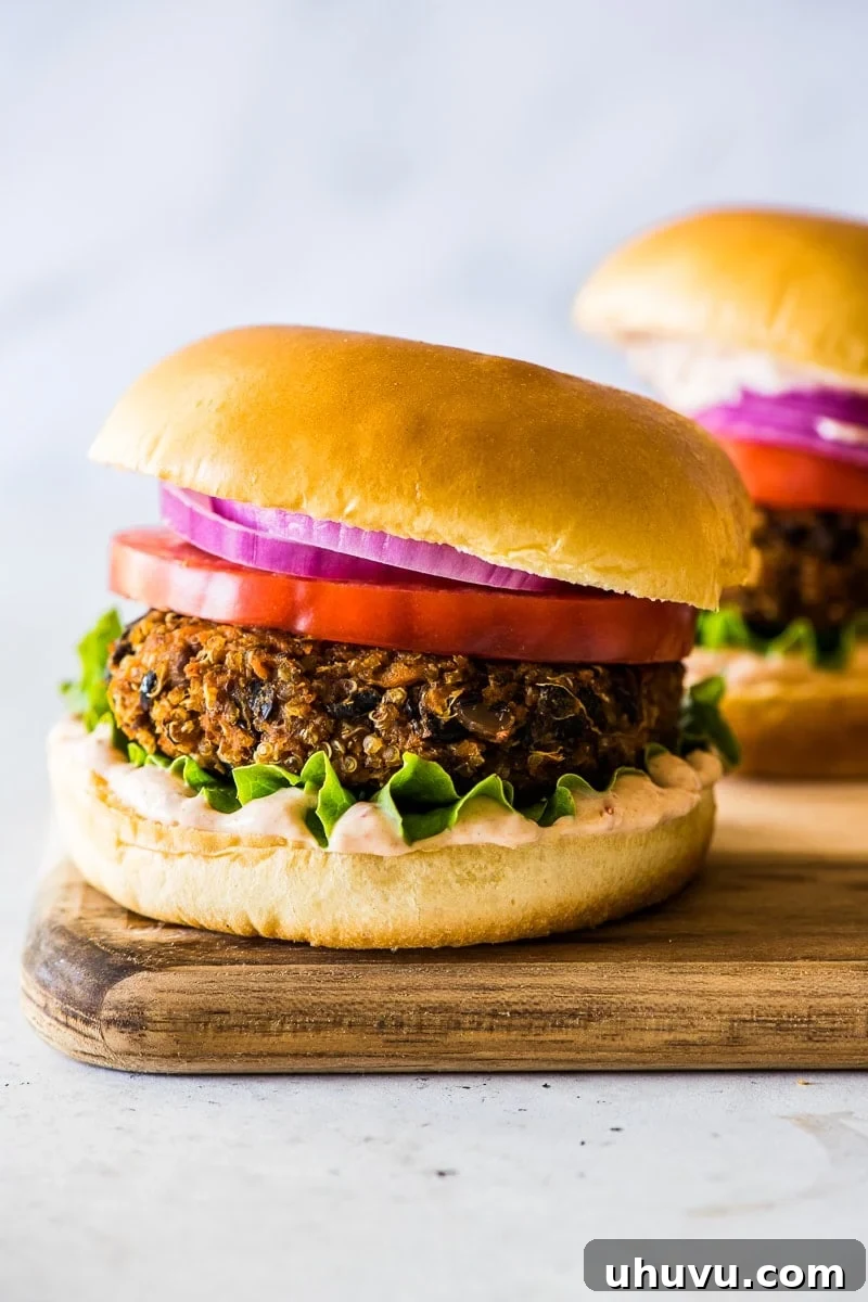 25 Quick Bean Dinners 28 A delicious Sweet Potato Black Bean Burger patty, ready to be served.