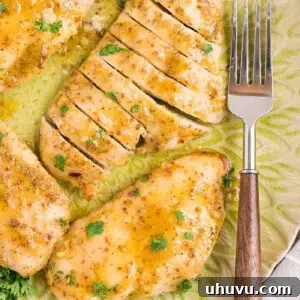 honey mustard chicken recipe on a plate with a fork