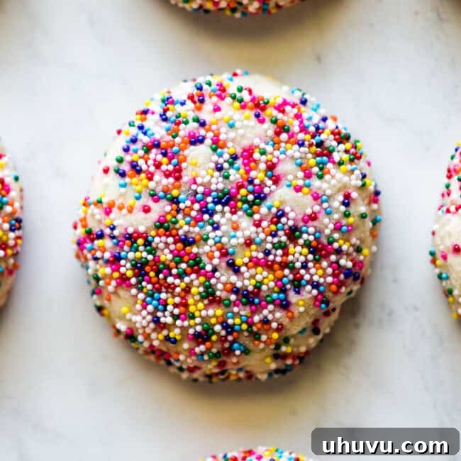 Sprinkle cookies on a table