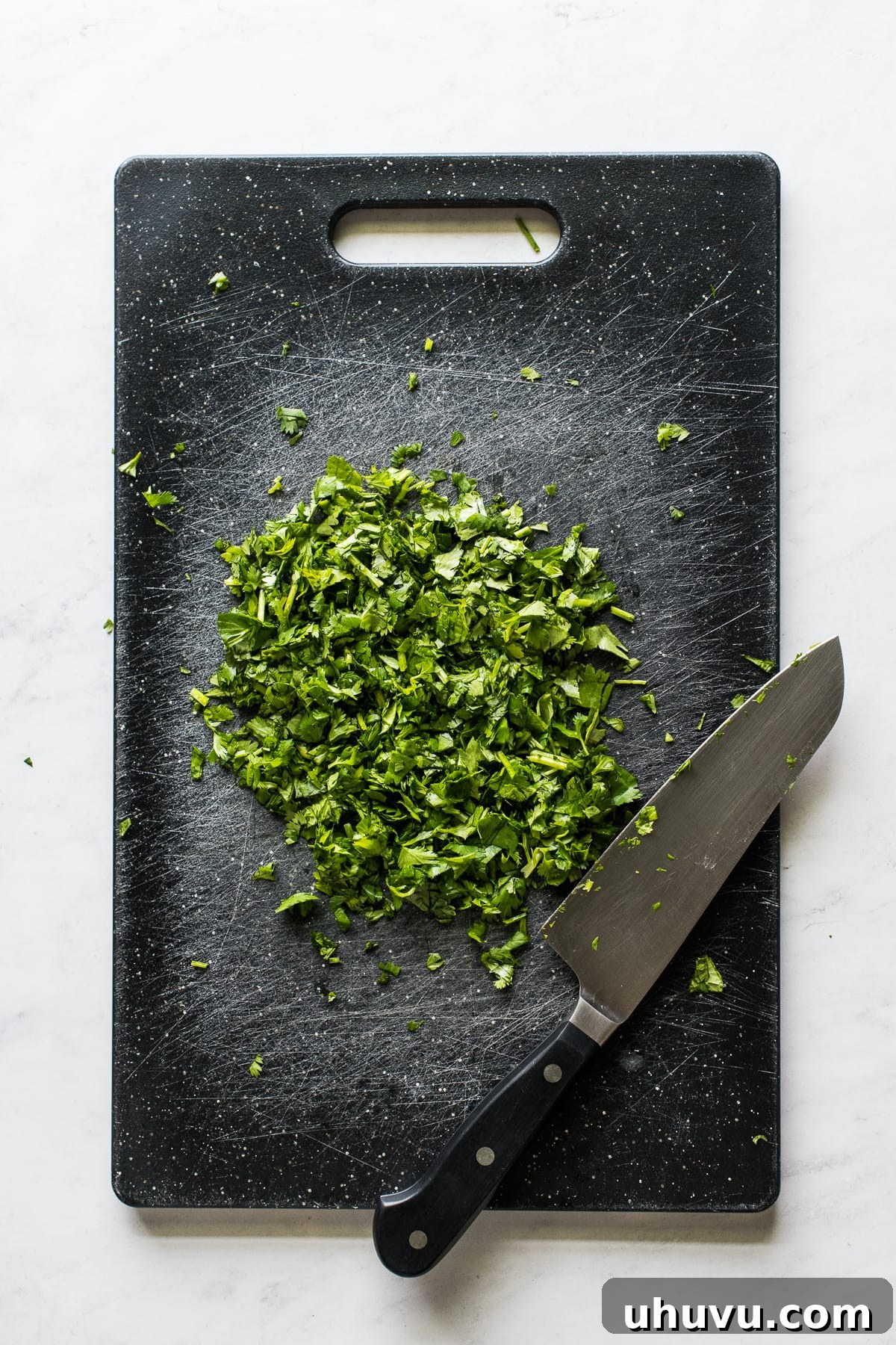 Chopped cilantro.