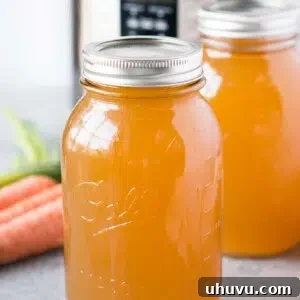 Homemade Turkey Stock 9 Rich homemade turkey stock in an Instant Pot, ready to be strained