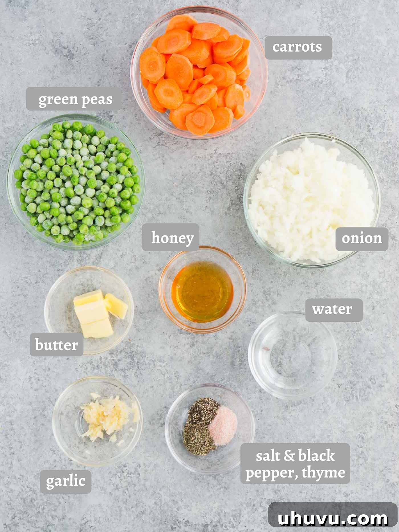 Orange and Green Harmony 4 ingredients for peas and carrots recipe