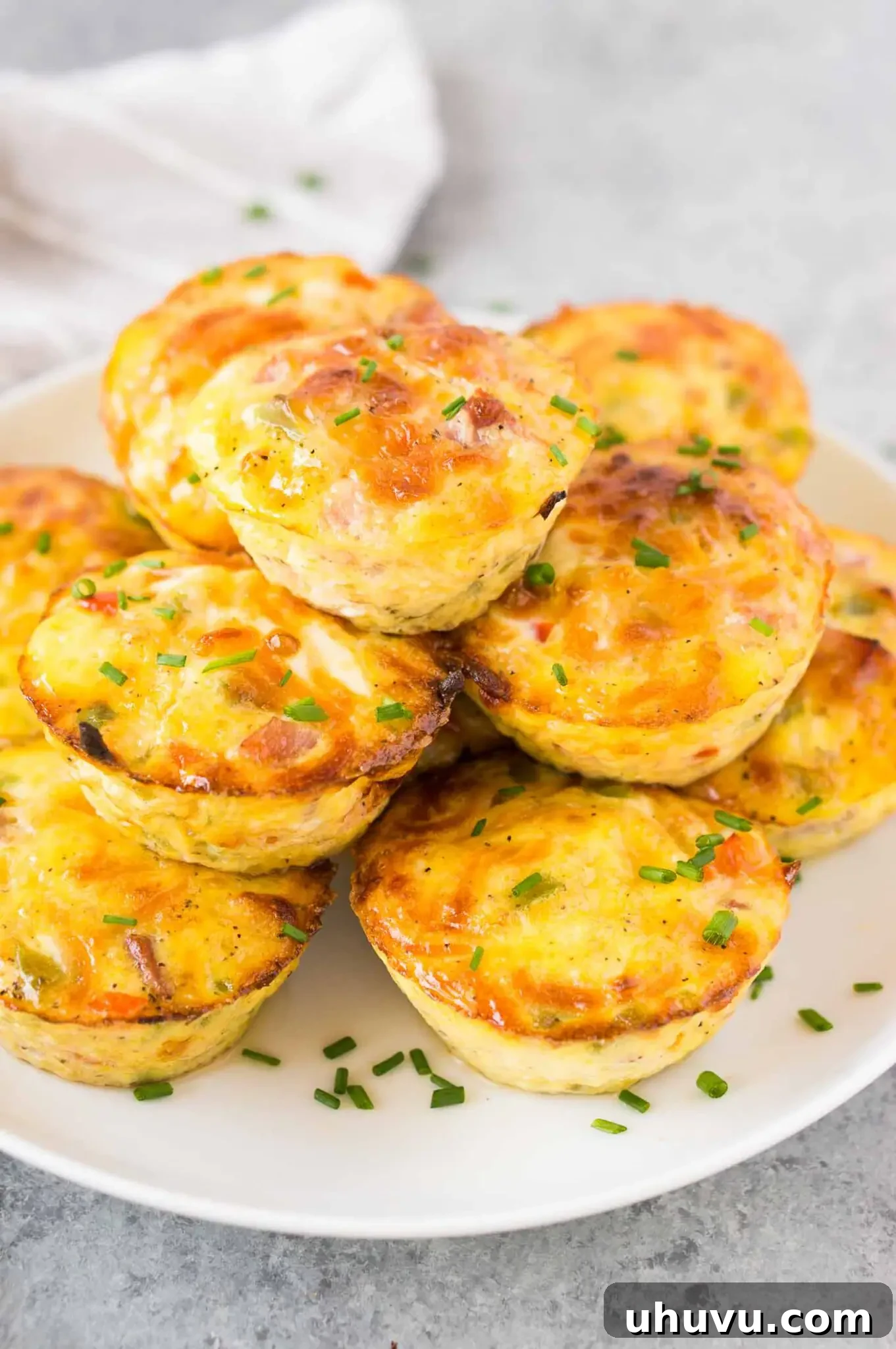 Delicious and healthy ham and cheese breakfast muffins, perfect for meal prep