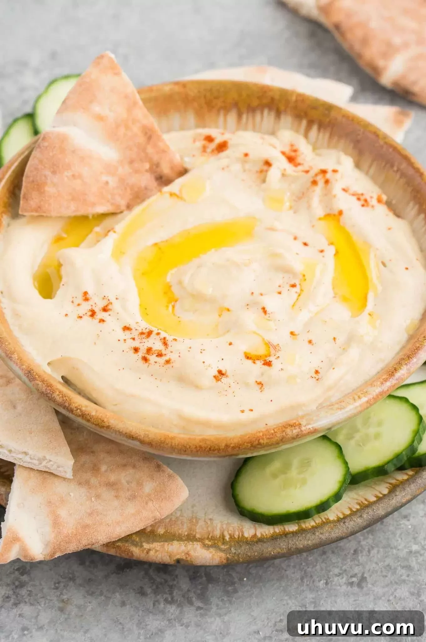 homemade hummus in a bowl