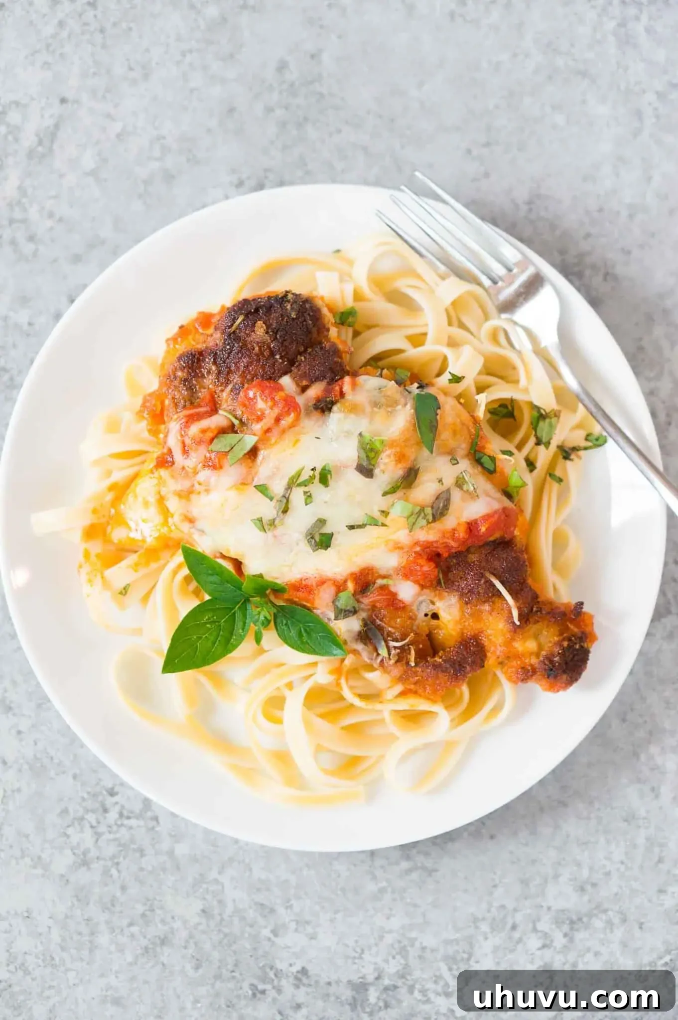 Golden Crispy Parmesan Chicken 8 chicken parmigiana from top