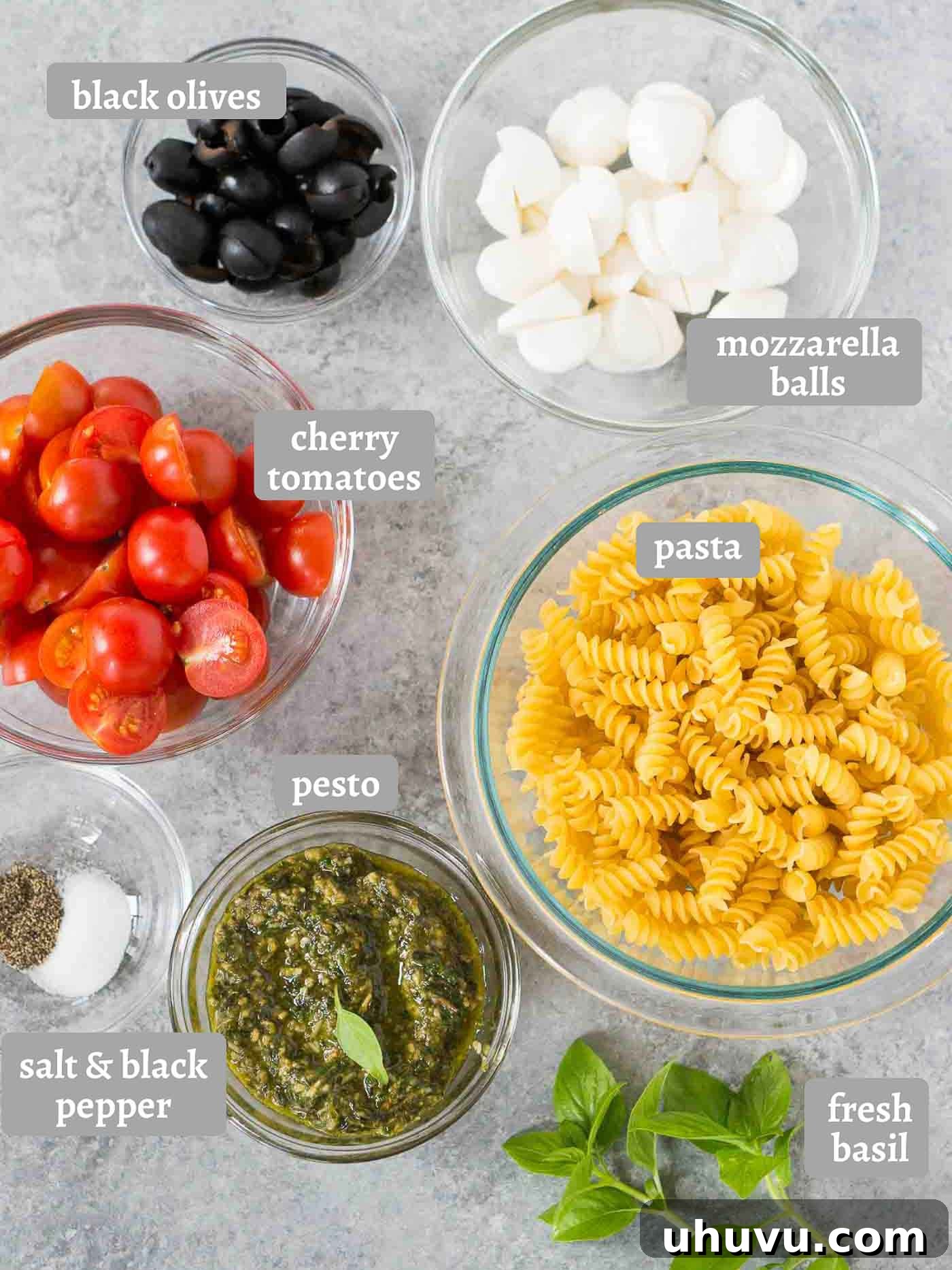 Vibrant Pesto Pasta Salad 4 ingredients for pasta salad with pesto