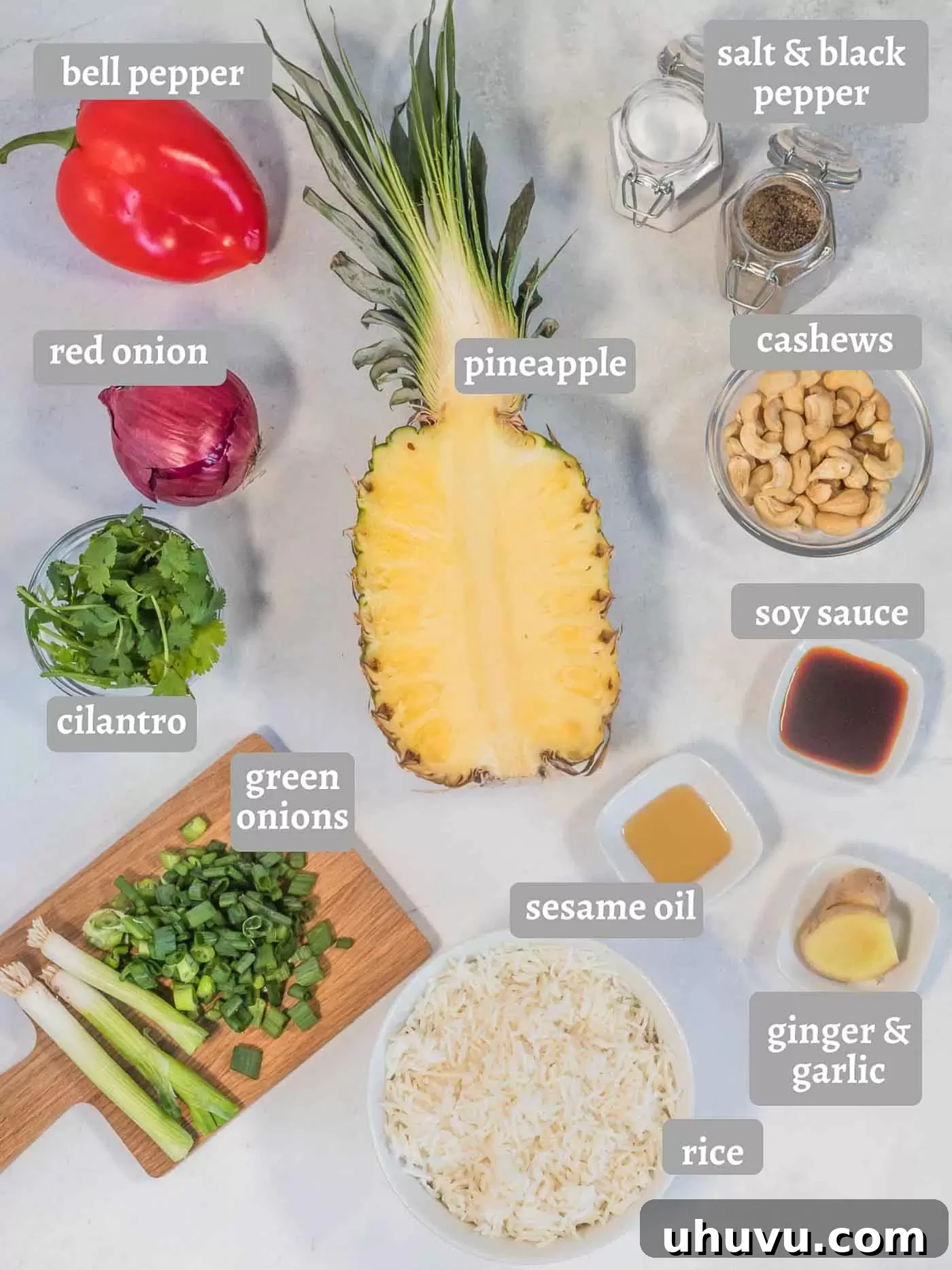 Pineapple Paradise Rice 4 ingredients for pineapple fried rice