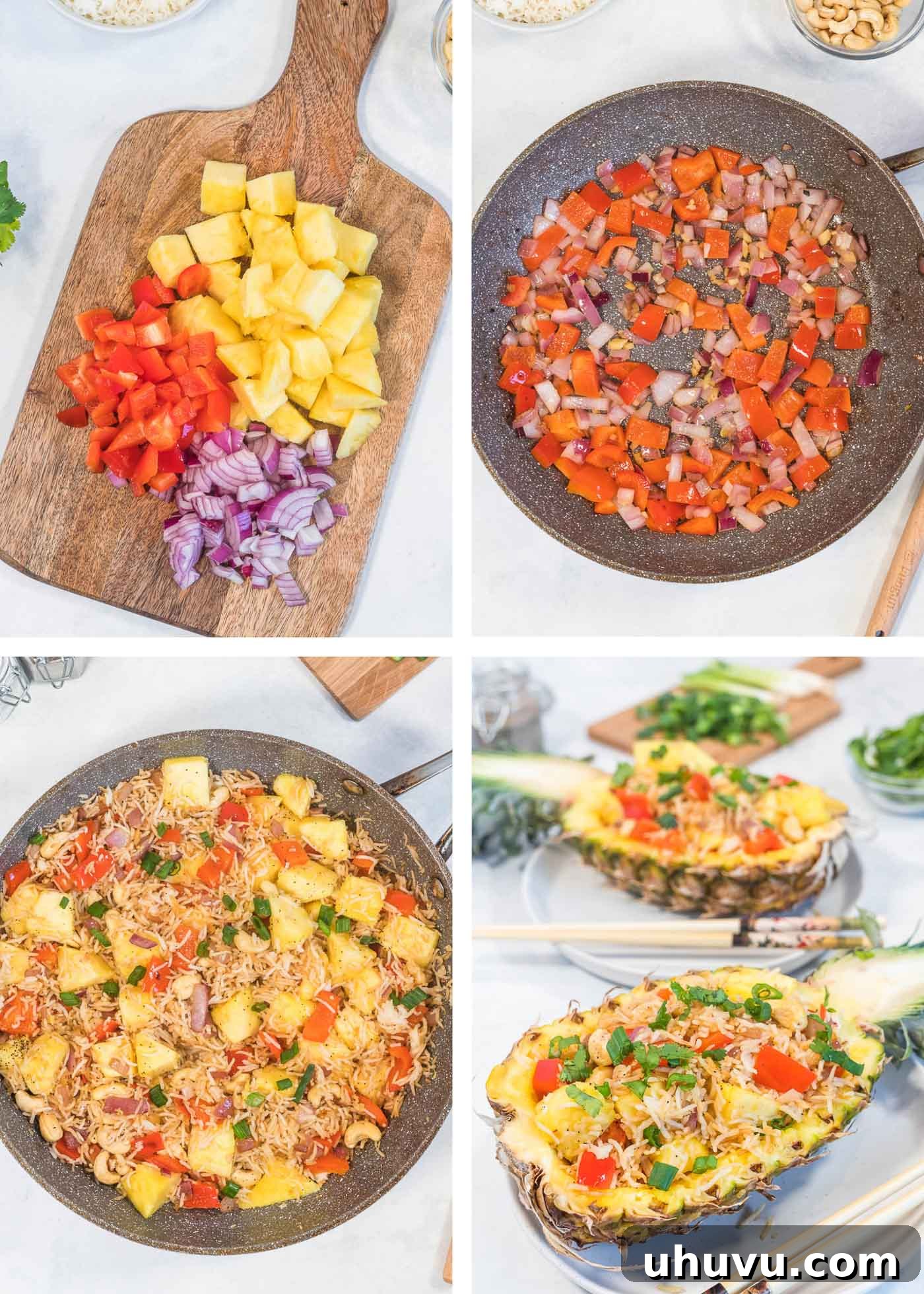 Pineapple Paradise Rice 5 steps for making pineapple fried rice