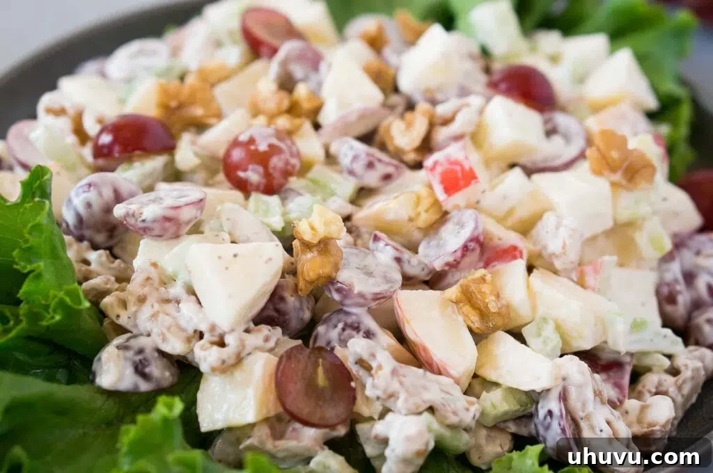 close up image of waldorf salad