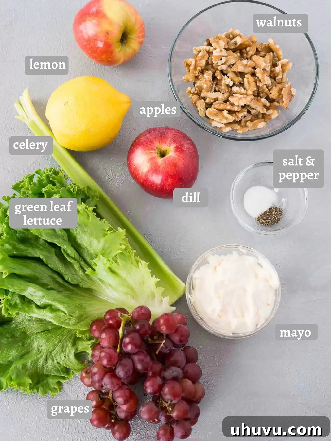the ingredients you need for waldorf salad