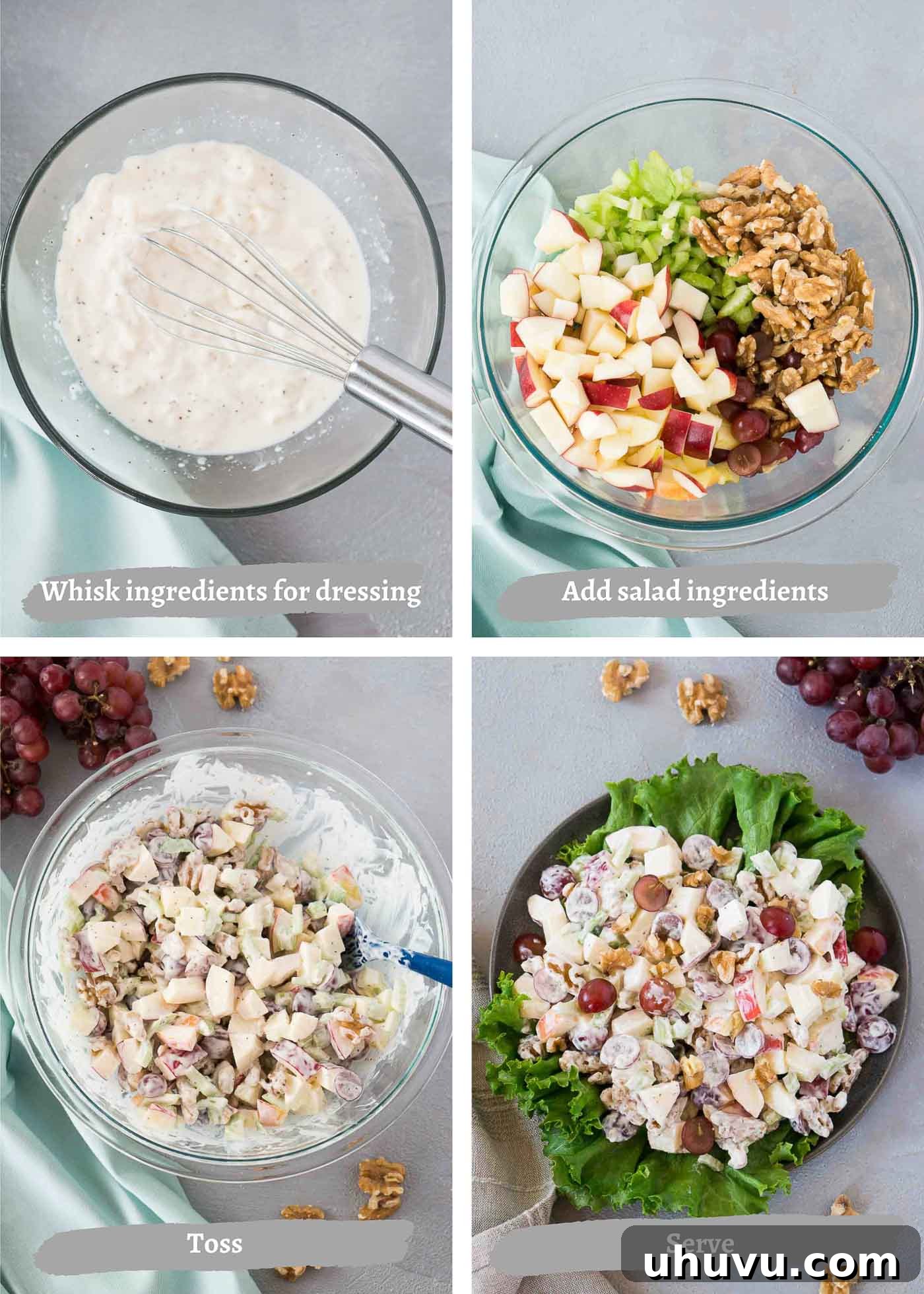 steps for making waldorf salad