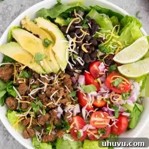 taco salad bowl from top