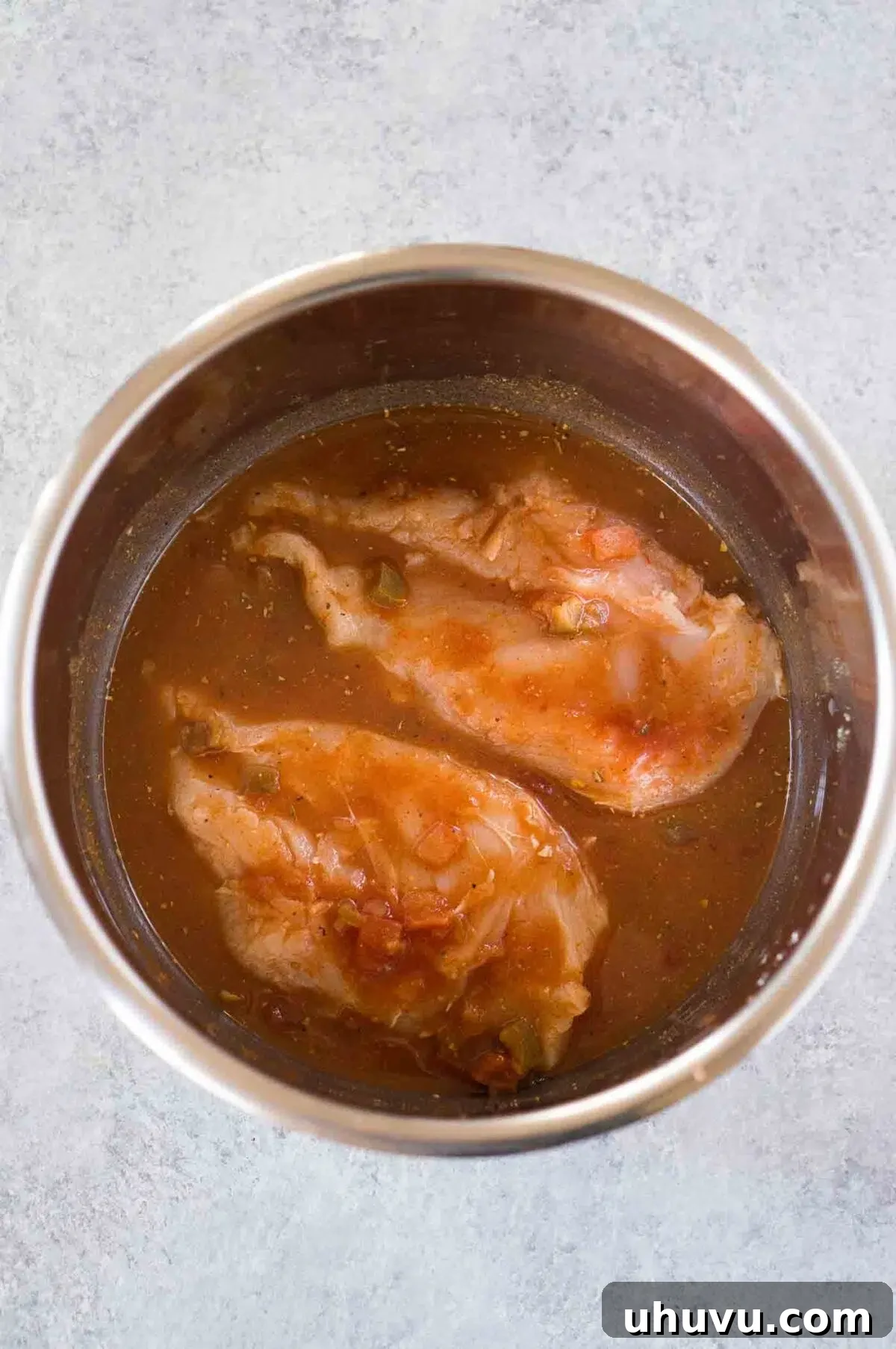 chicken breast with salsa and taco seasoning in instant pot