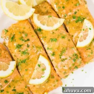 Honey Dijon Glazed Salmon Fillets on a white platter