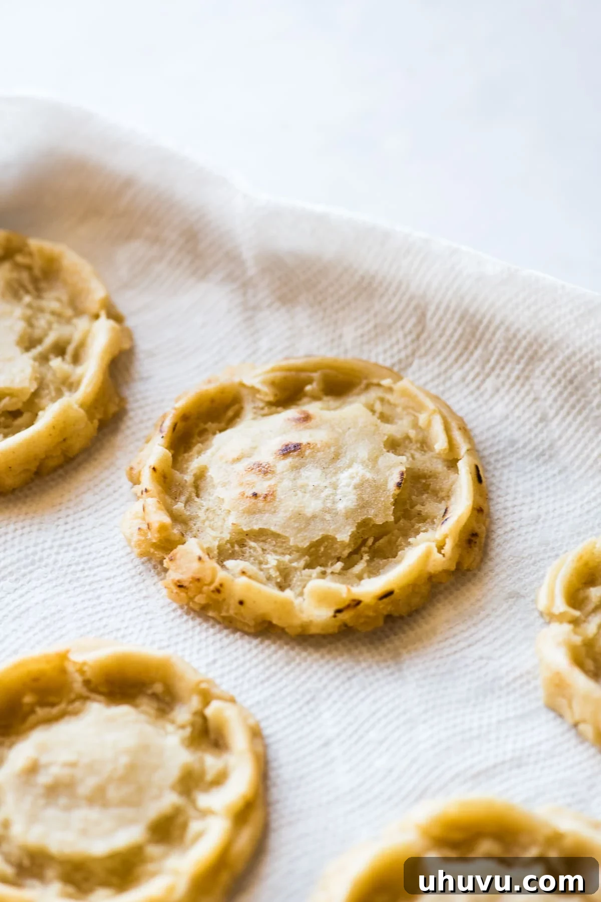 Sopes 7 Fried sopes on paper towels to drain off excess oil.