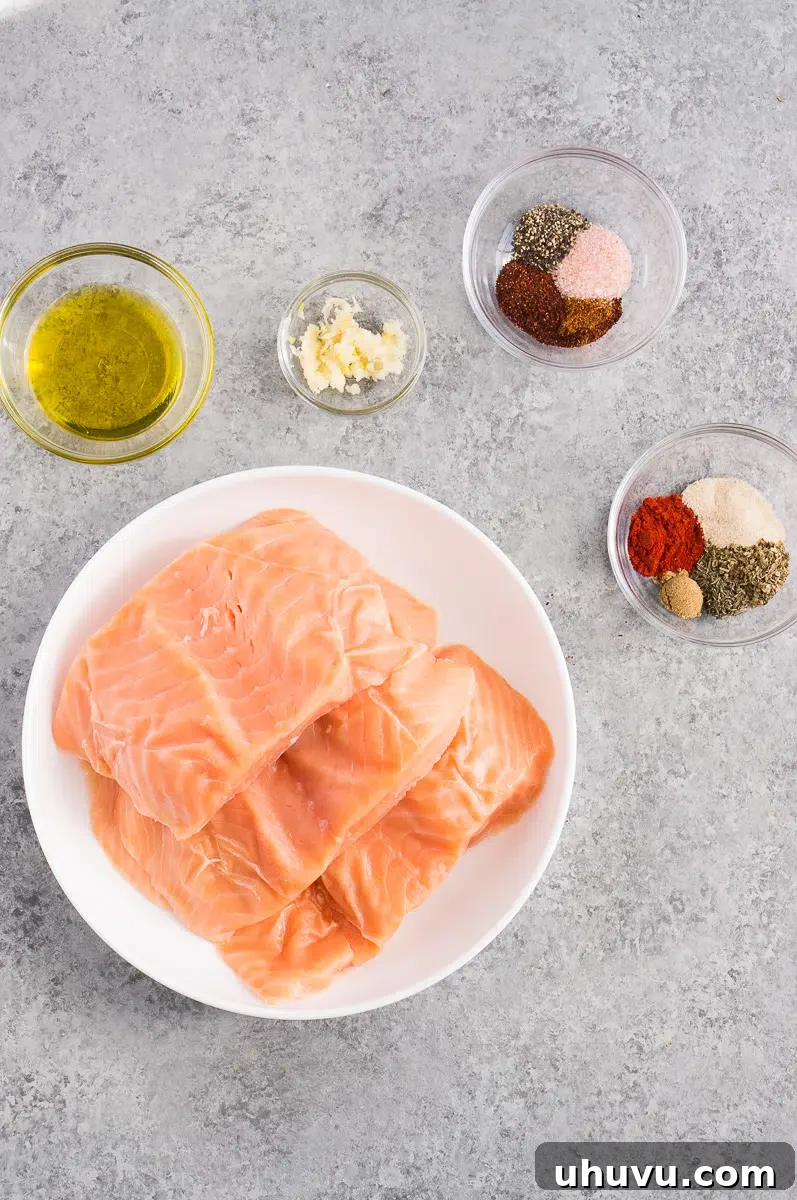 ingredients for blackened salmon