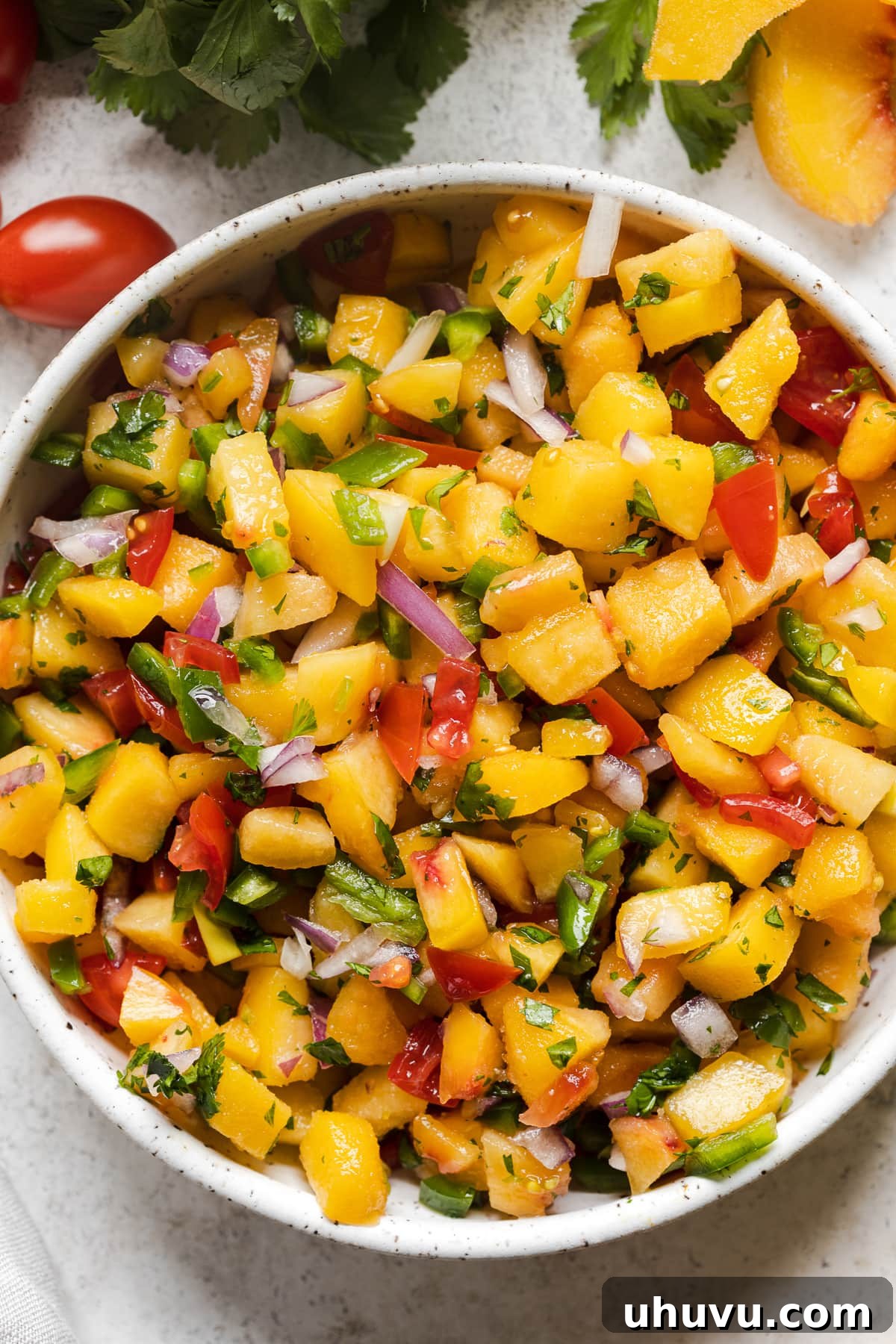 Sunshine Peach Salsa 5 Juicy peach salsa ready to eat.