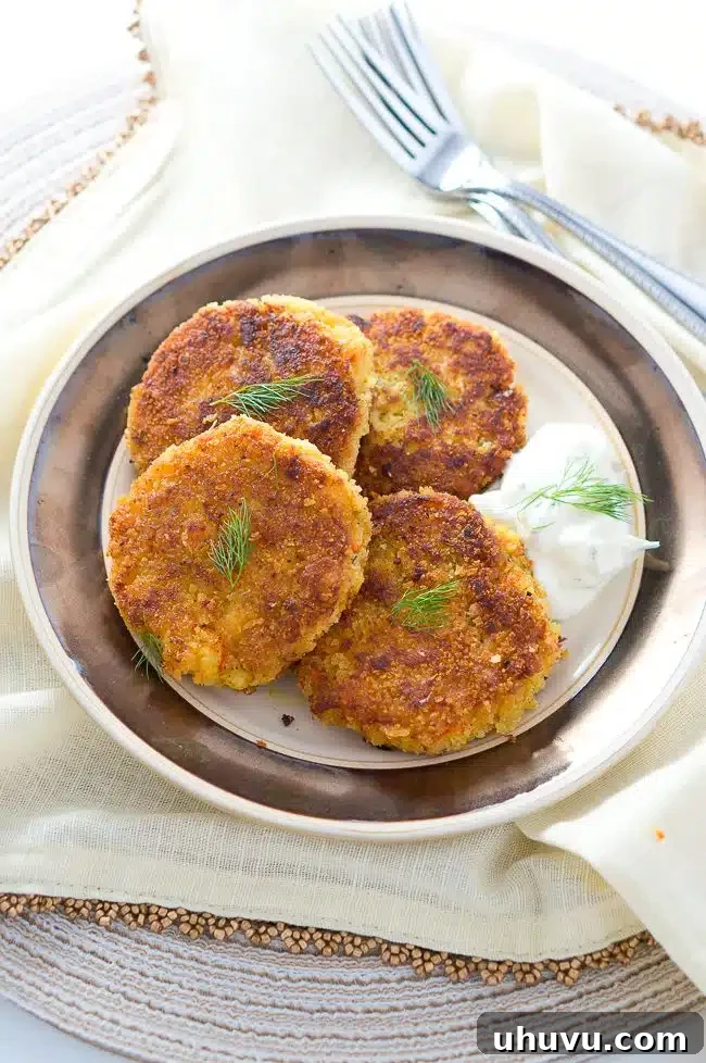 Crispy Golden Potato Patties 3 Crispy potato patties served with a fresh dip, perfect for any meal.