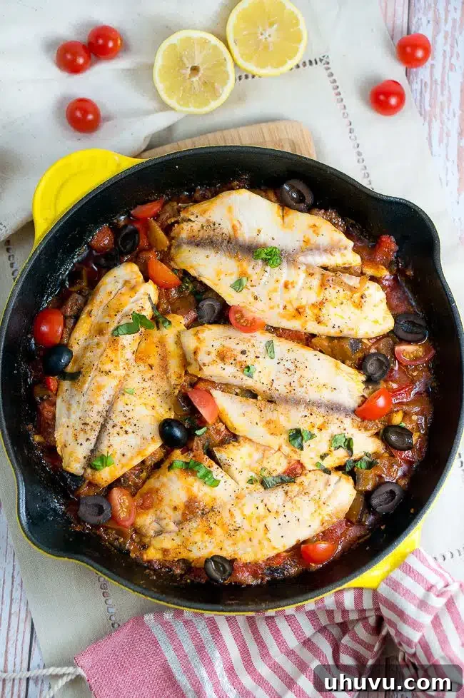 One Skillet Tilapia Caponata